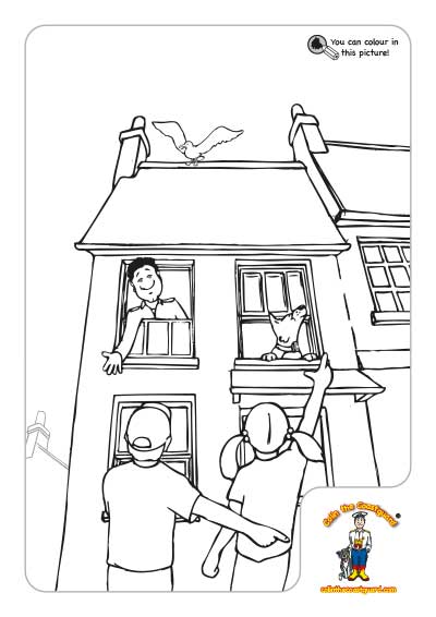 Coastguard Cottage colouring in picture download