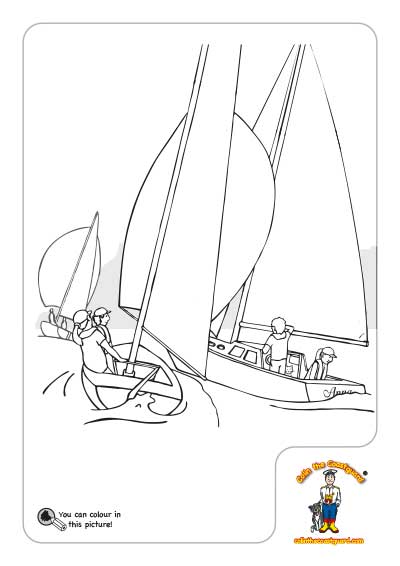 Yachts colouring in picture download