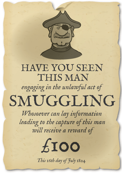 Old Reward poster for smugglers
